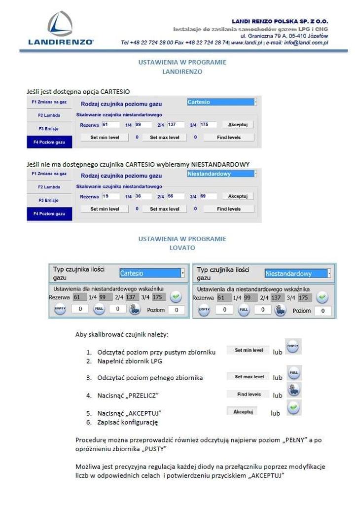 Jak ustawić wskaźnik gazu