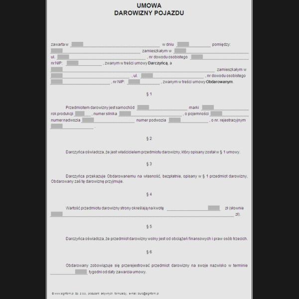 Dokumenty do darowizny